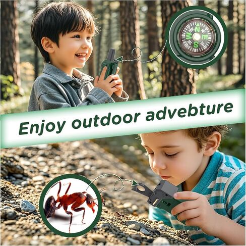 Walkie Talkies for Kids with Colourful Channels,Fun Toy with Compass Flashlight and Magnifying Glass,Perfect Christmas Birthday Gift Toy Gifts for 3 4 5 6 7 8 9-12 Year Old Boys Girls in Saudi Arabia