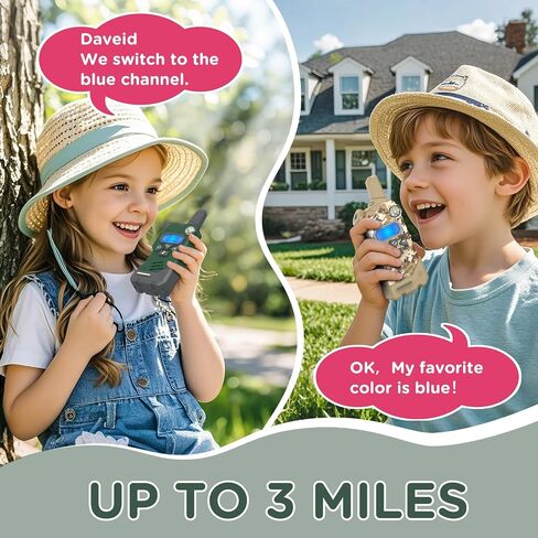 Walkie Talkies for Kids with Colourful Channels,Fun Toy with Compass Flashlight and Magnifying Glass,Perfect Christmas Birthday Gift Toy Gifts for 3 4 5 6 7 8 9-12 Year Old Boys Girls in Saudi Arabia