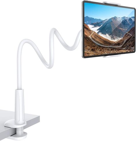 حامل هاتف SHAWE Gooseneck، حامل تابلت مرن للسرير، حامل ذراع كسول قابل للتعديل 360 درجة لجهاز iPad Air Pro mini، Samsung Galaxy Tabs، iPhone، Switch، 4.0~10.5 بوصة (أسود) in Kuwait