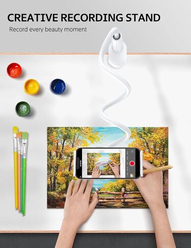 حامل هاتف SHAWE Gooseneck، حامل تابلت مرن للسرير، حامل ذراع كسول قابل للتعديل 360 درجة لجهاز iPad Air Pro mini، Samsung Galaxy Tabs، iPhone، Switch، 4.0~10.5 بوصة (أسود) in Kuwait