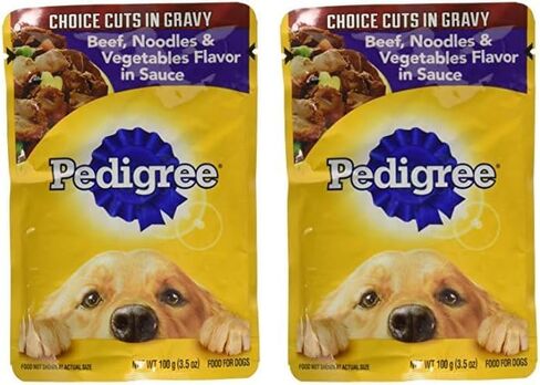 Pedigree Chopped Ground Dinner 8-Pouch Variety Pack,4-Meaty Ground Dinner with Hearty Chicken,4-Beef,Bacon and Cheese Flavors in Saudi Arabia