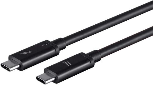 Monoprice USB & Lightning Cable - 1 Meter - Black | C18004GK Thunderbolt 3 (40 Gbps) USB-C Cable, Supports Data and Video Dual 4K@60Hz or 5K@60Hz Video Single-Cable Docking with Notebook Charging in Saudi Arabia