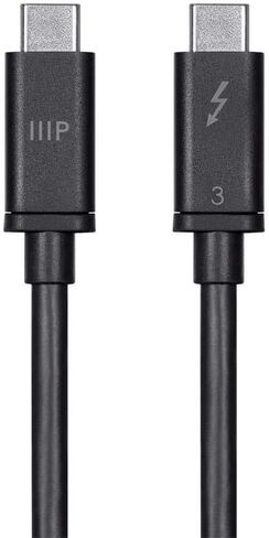 Monoprice USB & Lightning Cable - 1 Meter - Black | C18004GK Thunderbolt 3 (40 Gbps) USB-C Cable, Supports Data and Video Dual 4K@60Hz or 5K@60Hz Video Single-Cable Docking with Notebook Charging in Saudi Arabia