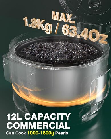 WantJoin 12L Boba Cooker Boba Maker Machine التجارية للؤلؤ التابيوكا، صانع الفقاعات التجارية لشاي الفقاعات، مناسب للمطاعم، ومتاجر شاي الحليب، ومتاجر الحلوى، وبارات الصالة، 1850 وات in Kuwait