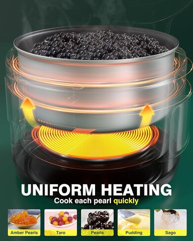 WantJoin 12L Boba Cooker Boba Maker Machine التجارية للؤلؤ التابيوكا، صانع الفقاعات التجارية لشاي الفقاعات، مناسب للمطاعم، ومتاجر شاي الحليب، ومتاجر الحلوى، وبارات الصالة، 1850 وات in Kuwait