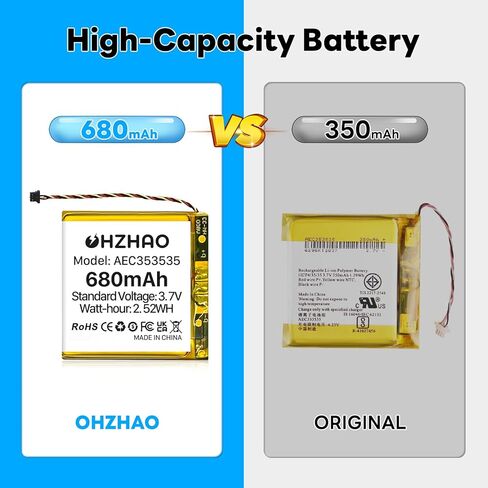 بطارية بديلة 680 مللي أمبير في الساعة AEC353535 لسماعات Beats by Dr Dre Beats Solo3 Solo2 اللاسلكية، بطارية عالية السعة 3.7 فولت in Kuwait