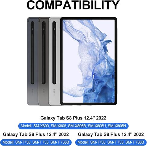 Tablet Keyboard Case for Galaxy Tab S7 FE(5G) 2021 / S8 Plus 2022 - Backlight Detachable Bluetooth Keyboard with Touchpad, Smart Protective Folio Case withSPenHolder for Galaxy Tab S7 Plus,Blue in Saudi Arabia