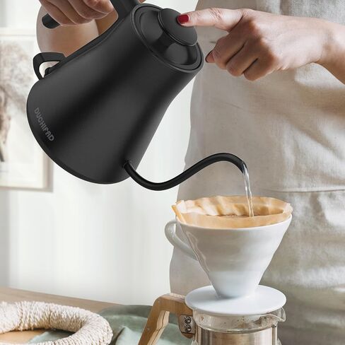 Electric Gooseneck Kettle, Pour-Over Coffee & Tea Kettle Water Boiler, Ultra Fast Heating Electric Kettles With 1000 Watts, 27oz/0.8L Stainless Steel BPA-Free Interior, Black in Saudi Arabia