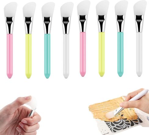 BAOFALI 8 Pcs Silicone Craft Brush, Spatula Mixed Media Brushes; Reusable Resin Epoxy Brushes Set Spreading Toolfor DIY Painting Mixing & Spreading to Glitter TumblersArt Blending Tool in Saudi Arabia
