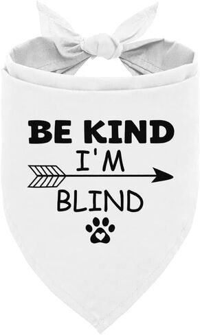 Be Kind I'm Blind Dog Bandana، Funny Puppy Bandana، وشاح مثلث للكلاب الأليفة، ملحقات وشاح الحيوانات الأليفة لمحبي الكلاب، ملحقات صور الكلاب العمياء، باندانا للكلاب الصغيرة والمتوسطة (C39) in Saudi Arabia