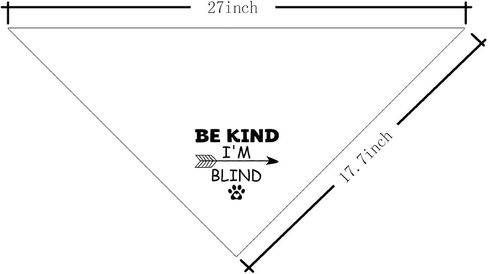 Be Kind I'm Blind Dog Bandana، Funny Puppy Bandana، وشاح مثلث للكلاب الأليفة، ملحقات وشاح الحيوانات الأليفة لمحبي الكلاب، ملحقات صور الكلاب العمياء، باندانا للكلاب الصغيرة والمتوسطة (C39) in Saudi Arabia