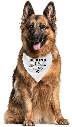 Be Kind I'm Blind Dog Bandana، Funny Puppy Bandana، وشاح مثلث للكلاب الأليفة، ملحقات وشاح الحيوانات الأليفة لمحبي الكلاب، ملحقات صور الكلاب العمياء، باندانا للكلاب الصغيرة والمتوسطة (C39) in Saudi Arabia