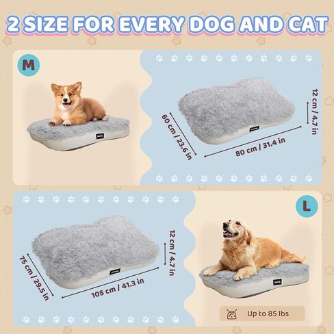 Dog Bed Washable Pet Bed with Waterproof Air Mattress (Fluffy Plush, L-41.3x29.5x4.7in) in Saudi Arabia