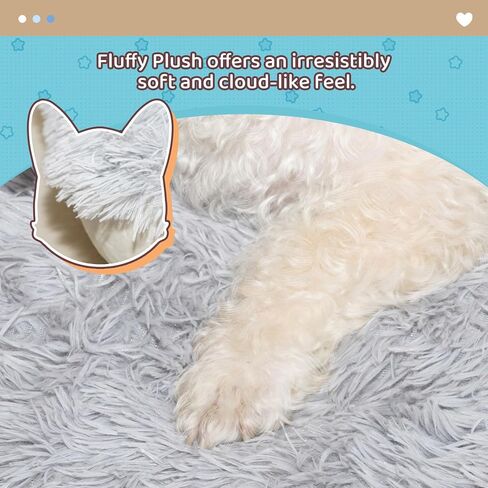 Dog Bed Washable Pet Bed with Waterproof Air Mattress (Fluffy Plush, L-41.3x29.5x4.7in) in Saudi Arabia