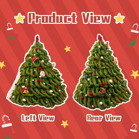 Christmas Tree Cat House, DIY Felt Christmas Tree Cat Bed Set with Decoration, Hideaway House for Cats and Kittens, Make Your Own Pet Indoor Teepee, Christmas Decorations for Family and Friends (A) in Kuwait
