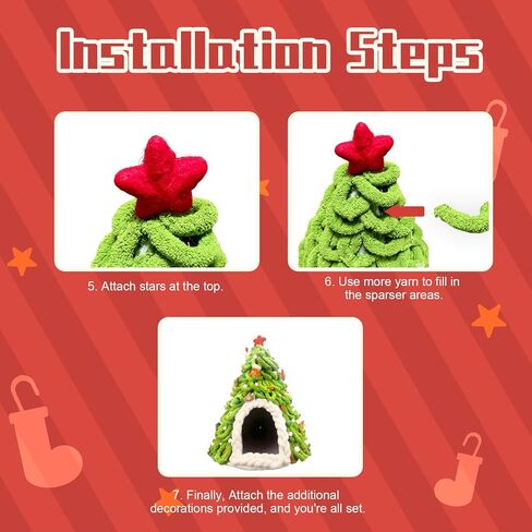 Christmas Tree Cat House, DIY Felt Christmas Tree Cat Bed Set with Decoration, Hideaway House for Cats and Kittens, Make Your Own Pet Indoor Teepee, Christmas Decorations for Family and Friends (A) in Kuwait