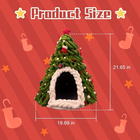 Christmas Tree Cat House, DIY Felt Christmas Tree Cat Bed Set with Decoration, Hideaway House for Cats and Kittens, Make Your Own Pet Indoor Teepee, Christmas Decorations for Family and Friends (A) in Kuwait