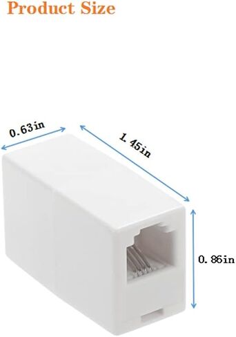 مقرنة RJ11، مقرنة مستقيمة للهاتف RJ11 6P4C مضمنة كيستون جاك أنثى إلى أنثى محول تمديد سلك كابل الهاتف المستقيم (أسود 5pack) in Kuwait