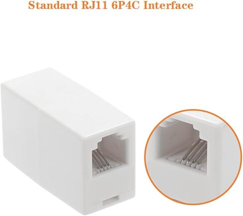 مقرنة RJ11، مقرنة مستقيمة للهاتف RJ11 6P4C مضمنة كيستون جاك أنثى إلى أنثى محول تمديد سلك كابل الهاتف المستقيم (أسود 5pack) in Kuwait