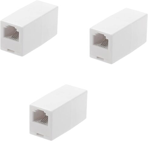 مقرنة RJ11، مقرنة مستقيمة للهاتف RJ11 6P4C مضمنة كيستون جاك أنثى إلى أنثى محول تمديد سلك كابل الهاتف المستقيم (أسود 5pack) in Kuwait