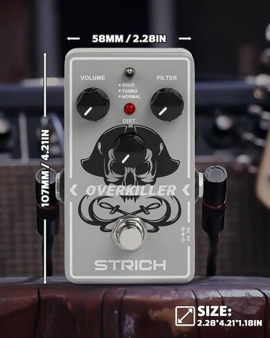 STRICH TUBE SOUL Tube Overdrive Distortion Pedal for Electric Guitar, Compact Mini Single Unit, True Bypass, 3 Control Knobs, Volume, Tone, Gain, Dual Mode Adjustment, Boost, Normal, 9V DC in Saudi Arabia
