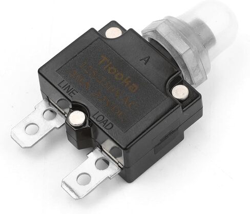 5Amp Thermal Circuit Breaker Assortment Kit Push Button Manual Reset 125/250V AC 32V DC Quick Connect Terminals Waterproof Button Caps for Overload Protection Applications 10Pcs in Saudi Arabia