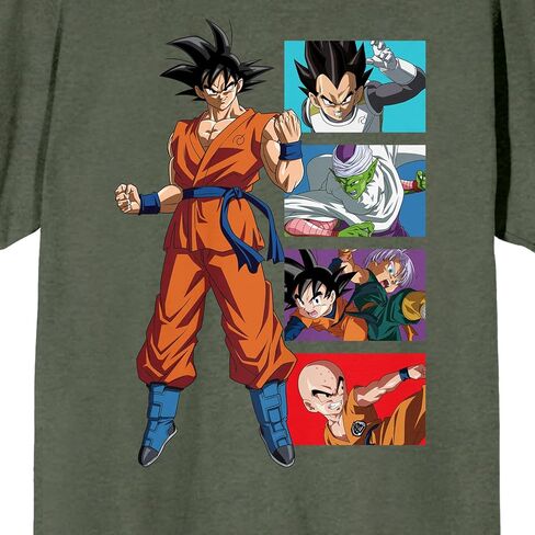 Dragon Ball Super Goku Character Panels Men's Black T-shirt in Saudi Arabia