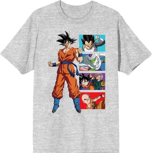 Dragon Ball Super Goku Character Panels Men's Black T-shirt in Saudi Arabia