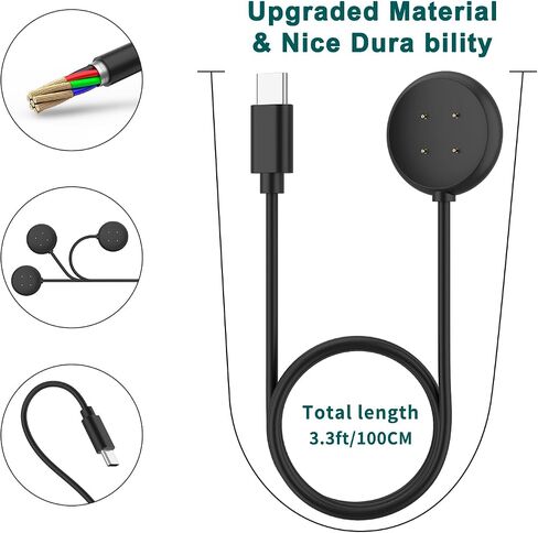 Vancle Charger for Fitbit Sense 2/ Fitbit Sense/Fitbit Versa 3/ Fitbit Versa 4 Smartwatch, USBＡUSB C Replacement Charging Cable for Fitbit Sense 1/2, Versa 3/4 (USB C) in Saudi Arabia