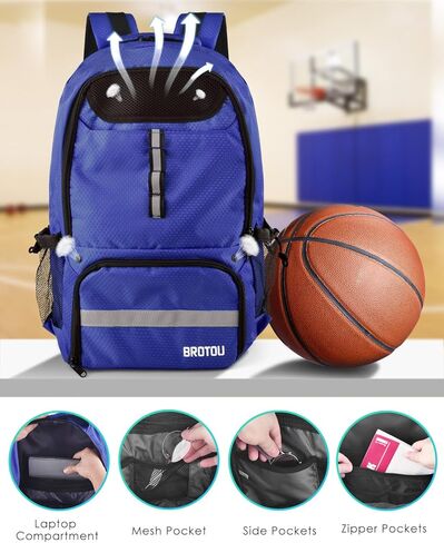 BROTOU Basketball Backpack, Large Basketball Bag with Shose&Ball Compartment, Soccer Backpacks for Basketball/Volleyball in Kuwait