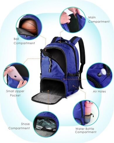BROTOU Basketball Backpack, Large Basketball Bag with Shose&Ball Compartment, Soccer Backpacks for Basketball/Volleyball in Kuwait