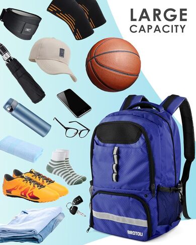 BROTOU Basketball Backpack, Large Basketball Bag with Shose&Ball Compartment, Soccer Backpacks for Basketball/Volleyball in Kuwait