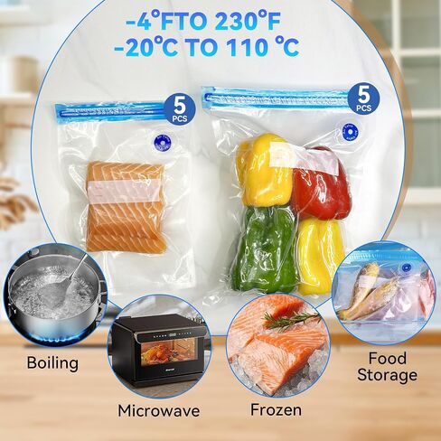 Portable Cordless Handheld Vacuum Sealer with Vacuum Bags - Automatic Pump for Food Preservation, Type-C Charging, Includes (1 Pump+ 5 Large Bags+ and 5 Medium Bags) in Saudi Arabia