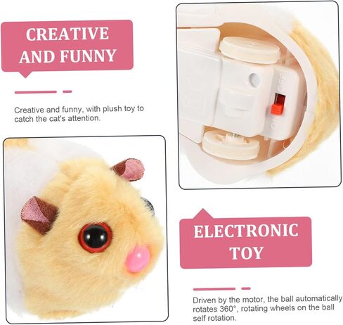 Mipcase Interactive Cat Toy LED Lights Automatic Rolling Toy Indoor Cats Electronic Cat Teaser Exercise Toy in Kuwait