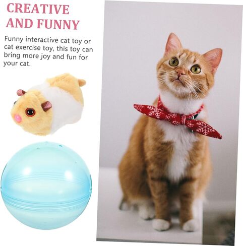 Mipcase Interactive Cat Toy LED Lights Automatic Rolling Toy Indoor Cats Electronic Cat Teaser Exercise Toy in Kuwait