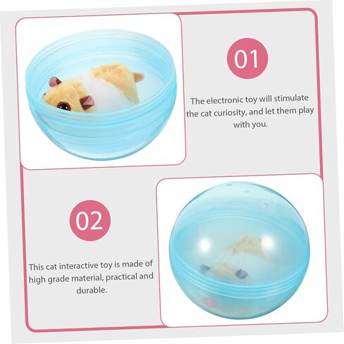 Mipcase Interactive Cat Toy LED Lights Automatic Rolling Toy Indoor Cats Electronic Cat Teaser Exercise Toy in Kuwait