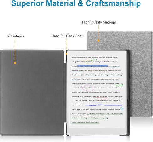 KuRoKo Case for Remarkable Paper Pro Color 11.8",Slim Hard Back Shell Protective Auto Sleep/Wake Book Folio Cover with Pen Holder for Remarkable Paper Pro Tablet 11.8 inch 2024 Released,Black in Saudi Arabia
