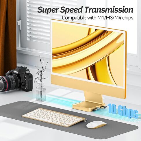 Minisopuru DS802 iMac قاعدة توصيل لأجهزة iMac مقاس 24 بوصة M1/M3/M4/M5، أزرق in Kuwait