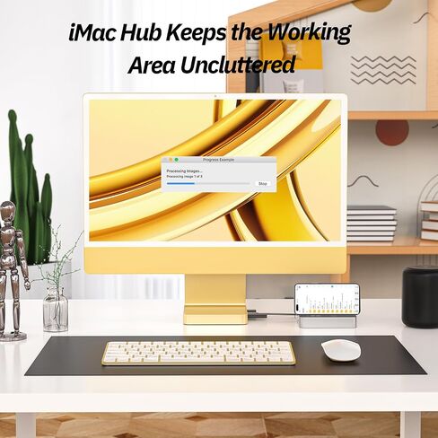 Minisopuru DS802 iMac قاعدة توصيل لأجهزة iMac مقاس 24 بوصة M1/M3/M4/M5، أزرق in Kuwait