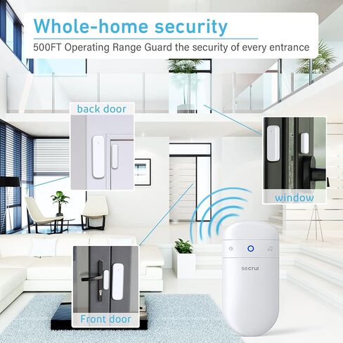 Door Chime, Door Sensor Chime with Adjustable Volume, Easy Installation, 400ft Range, 52 Chimes, M508+D7 Door Open Chime for Business/Home When Entering,White in Kuwait