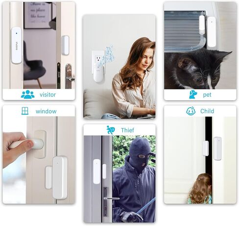 Door Chime, Door Sensor Chime with Adjustable Volume, Easy Installation, 400ft Range, 52 Chimes, M508+D7 Door Open Chime for Business/Home When Entering,White in Kuwait