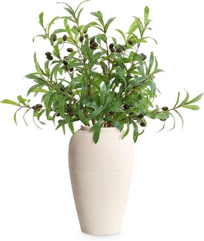 ucky Olive Branches, Realistic Coffee Colored Branches and Fruits, Green Olive Branch False Leaf Vase Decoration,for Home Table Center Decoration,Greenery Stems in Saudi Arabia