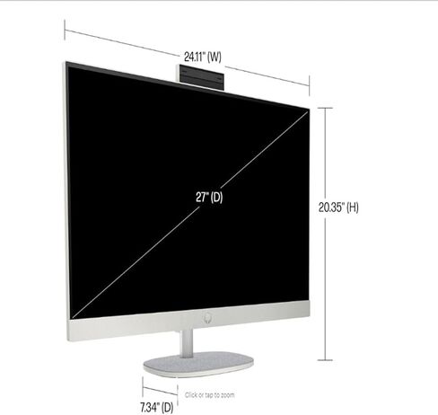 HP 27" All-in-One Touchscreen Desktop - with Microsoft Office Lifetime License, Intel 12-Core Ultra 7 155U CPU, 64GB DDR5 RAM, 4TB SSD, Three-Sided Micro-Edge Display, WiFi 6, HD Webcam, Win11 Pro in Saudi Arabia
