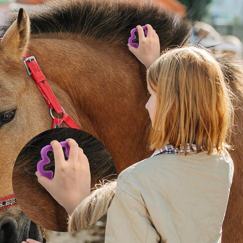 2 جهاز كمبيوتر شخصى مشط الكاري لفرشاة الكاري زهرة الحصان للاستمالة تسليط زهرة 3.5 بوصة البلاستيك الأرجواني فرشاة الحصان تسليط أداة الحصان الشعر Deshedding عدة فرشاة الماشية الحصان أمشاط الكاري للكلاب in Kuwait
