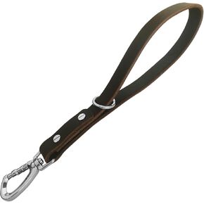 Short Dog Leash Leather Dog Lead Short Dog Rope 14 inch Leather Leash 360 ° Heavy Duty Metal Clip Soft Strong Light for Medium and Large Dogs Pet Training Walking