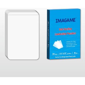 Self-Sealing Laminating Pouches, 3.4" x 5.4'', 18mil, 20 Pack, Easy-to-Use, No Machine Needed, Preserve Photos, 3" x 5" Index Cards, Durable, Waterproof, Ideal for Home, Office & School Use