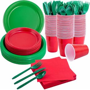 MirthMood 350PCS 2024 Black Disposable Plates, Black Party Supplies, Includes 50 Dinner Plates, 50 Salad Plates, 50 Black Silverware, 50 Napkins and 50 12OZ Cups, Suit for BBQ Party And Halloween