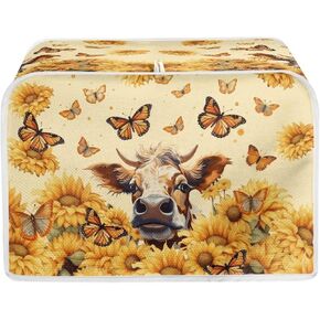 Flower Toaster Cover 2 Slice Bread Toaster Cover Bakeware Protector Kitchen Appliance Accessories Universal Size Bread Machine Cover Dust Fingerprint Storage Bag for Home Kitchen Decor