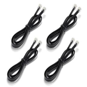 RJ12 Phone Cable, 3.3FT 4Pack, 6P6C, Male to Male Straight Wired for Both Data and Voice Signal Transmission for Telephone Cord, Fax, DSL Modem, Printer, Radio