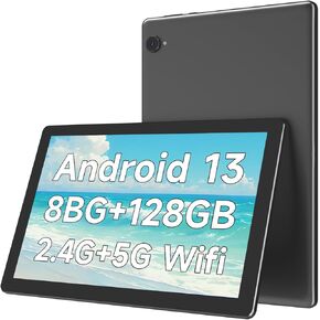 Tablet Android 13 Tablet, 10.1 inch Tablet, IPS Touch Screen, Quad-core, 8GB RAM 128GB ROM 1TB Expansion, 2+8MP Dual Camera, WiFi, BT, Tablet Screen Protector, 6000 mah Battery.